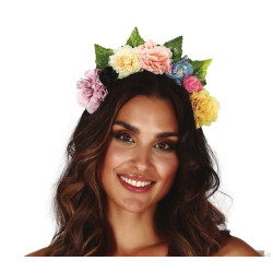 Dažādu krāsu ziedu lente matiem